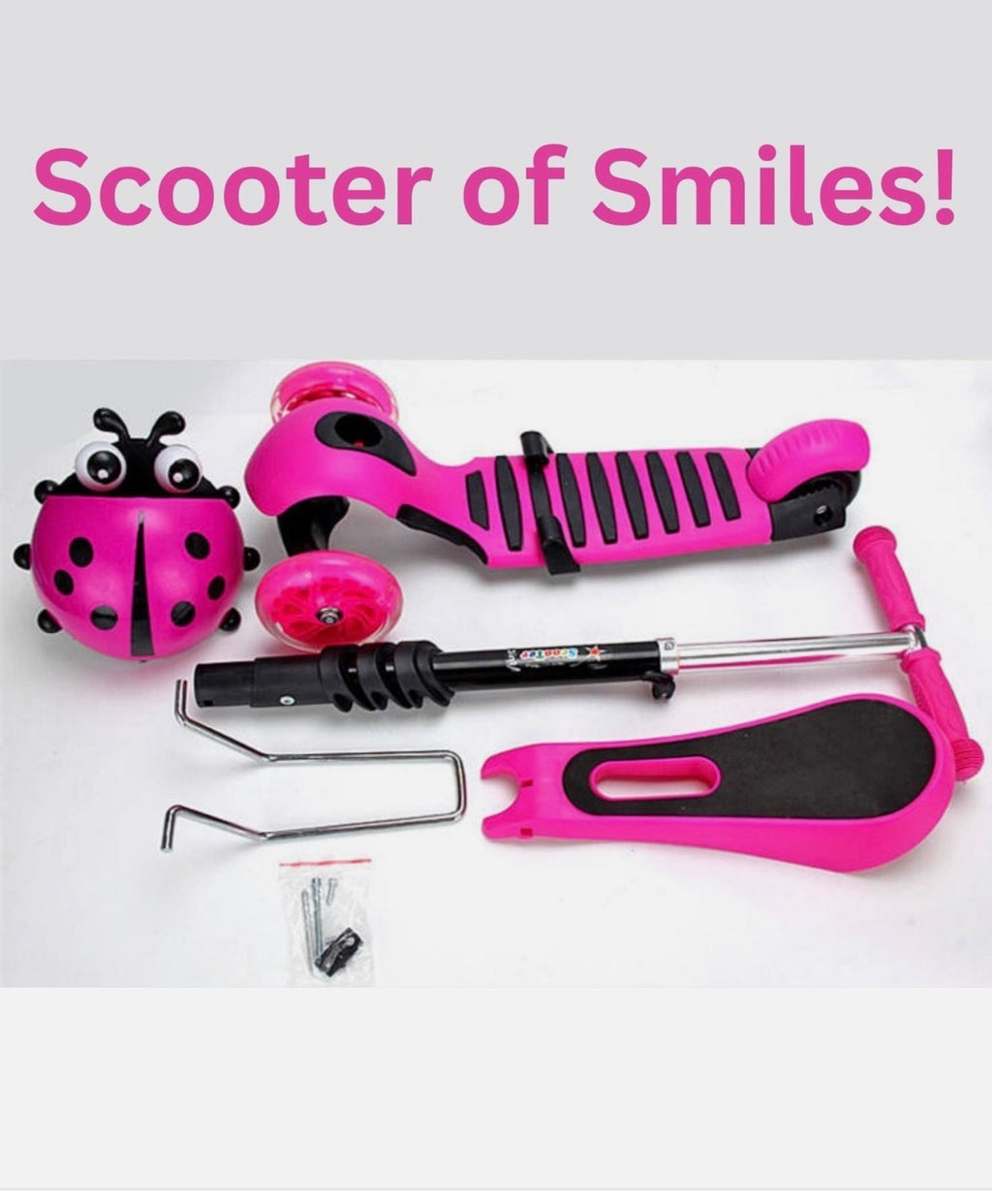 5 in 1 Kids Push Scooter 3 Wheels Adjustable Height Removable Seat LED Flashing