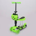 5 in 1 Kids Push Scooter 3 Wheels Adjustable Height Removable Seat LED Flashing